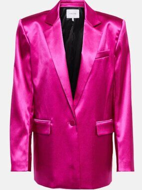 FRAME Satin Strong Shoulder Blazer
